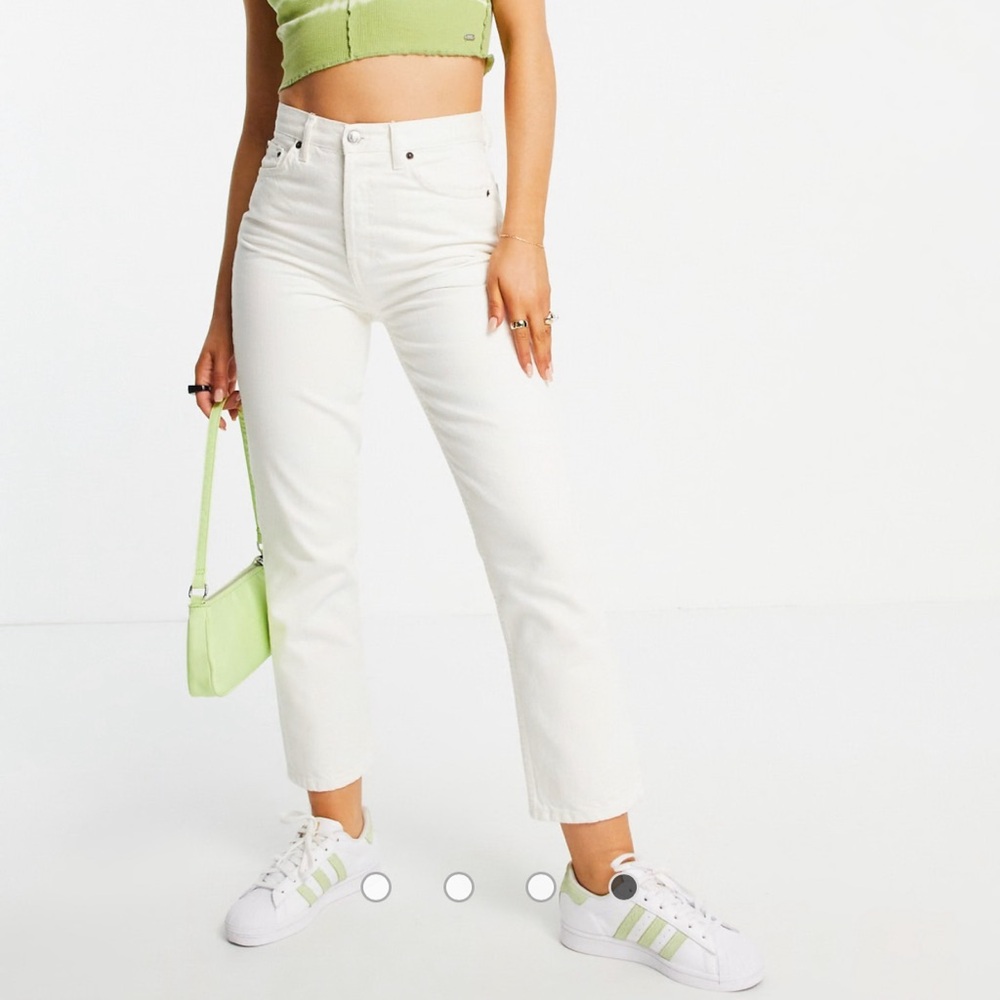 Topshop Petite Editor Off White Cropped Pants